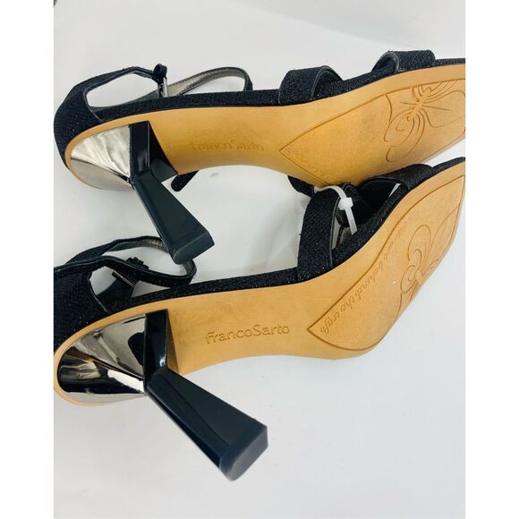 FRANCO SARTO RANIA 2 STILETTO CUT-OUT high HEELS sandals black size 10 - Picture 6 of 7